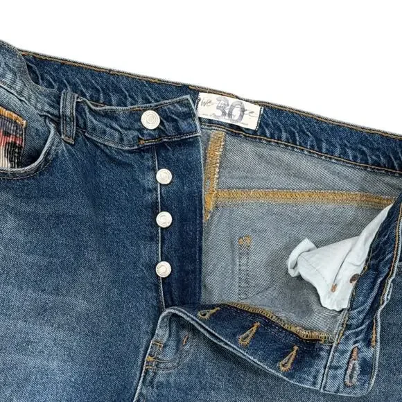 Free People Rocky Mountain Straight Leg Jeans In Alpine Blue - Picture 3 of 7